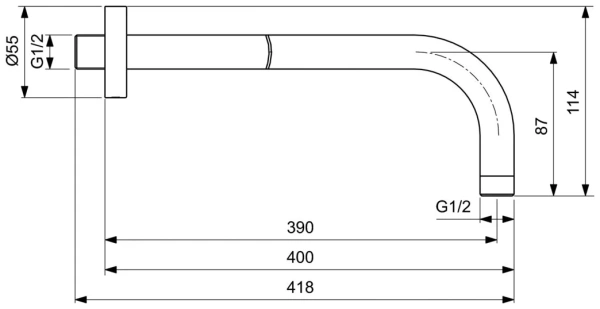 Кронштейн для верхнего душа Ideal Standard Ideal Rain B9445XG